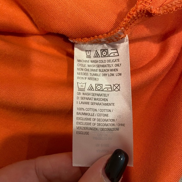 Isaac Mizrahi Live Essentials Orange Tangerine Long Sleeve Cotton - Large - Picture 9 of 10